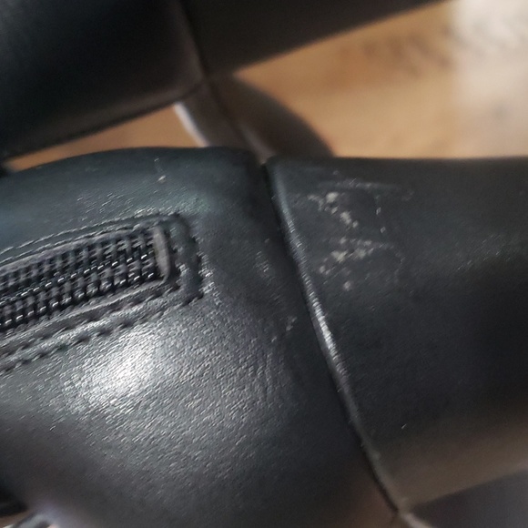 Rouge Helium Black Block Heels with Buckle and Zipper Back - Picture 9 of 16